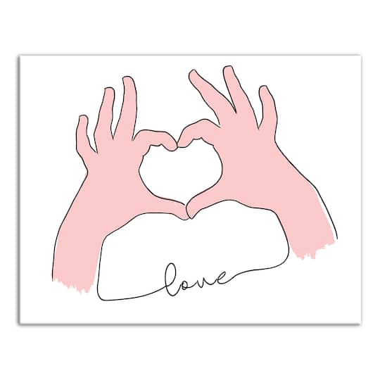 Love Heart Hands Canvas Wall Art